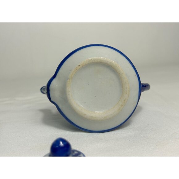 Vintage Miniature Porcelain Children's or Dollhouse Tea Set in Blue/White - Picture 10 of 10